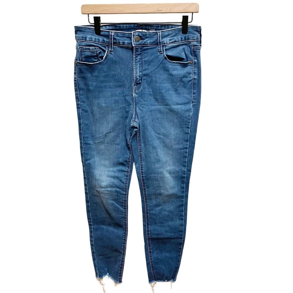 Old Navy Rockstar Super Skinny High Rise Raw Hem Ankle Jeans 10